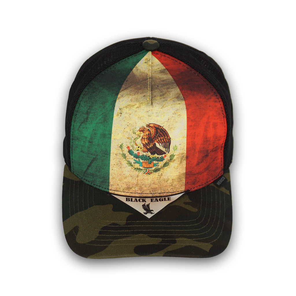 Black Eagle Mexican Flag Camo Snapback Hat BE13
