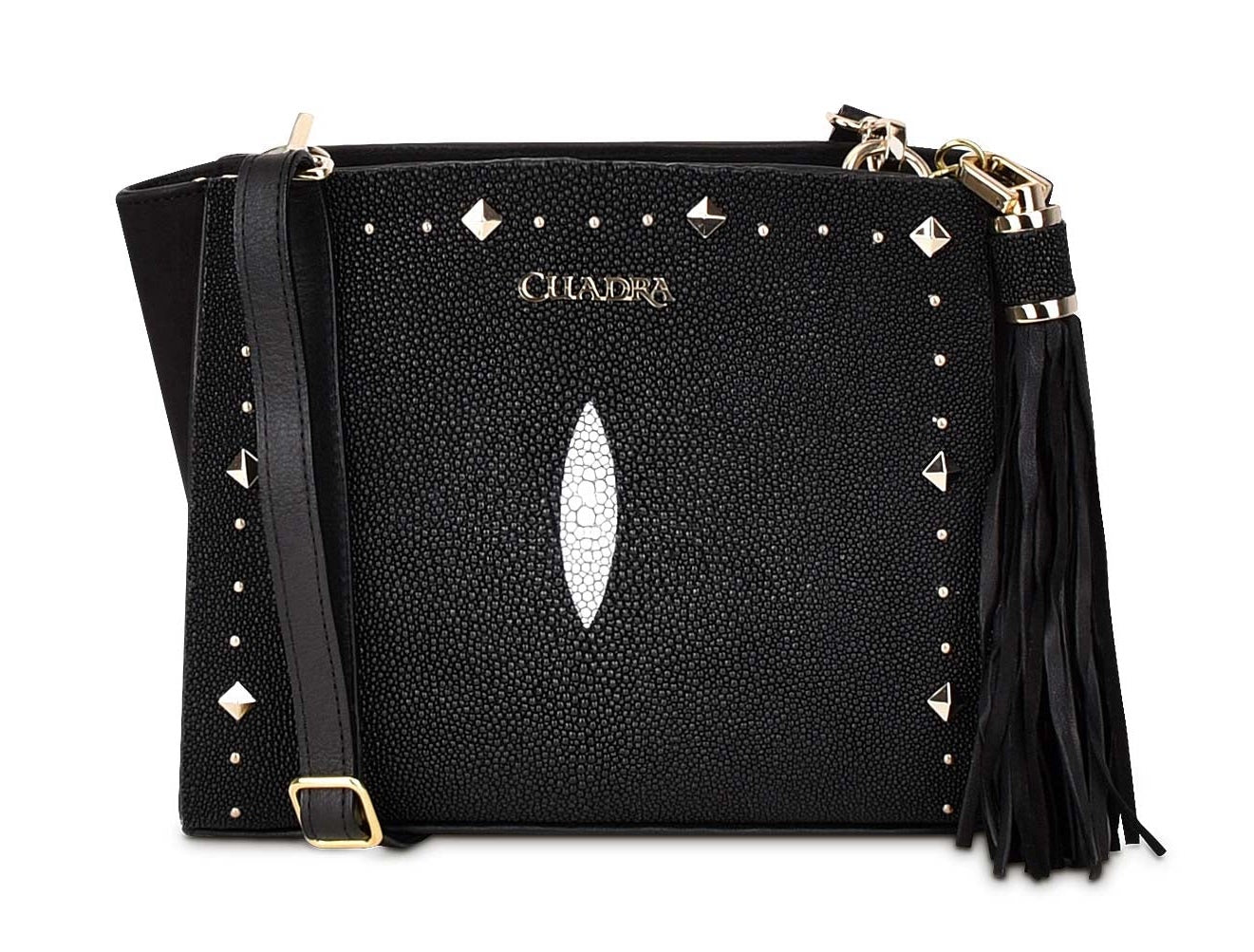 Cuadra Women's Black Stingray Studs Purse DU236