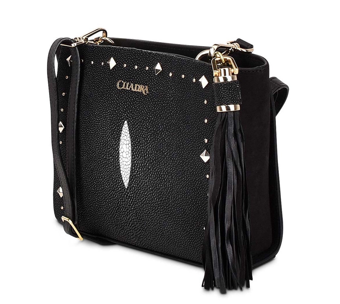 Cuadra Women's Black Stingray Studs Purse DU236