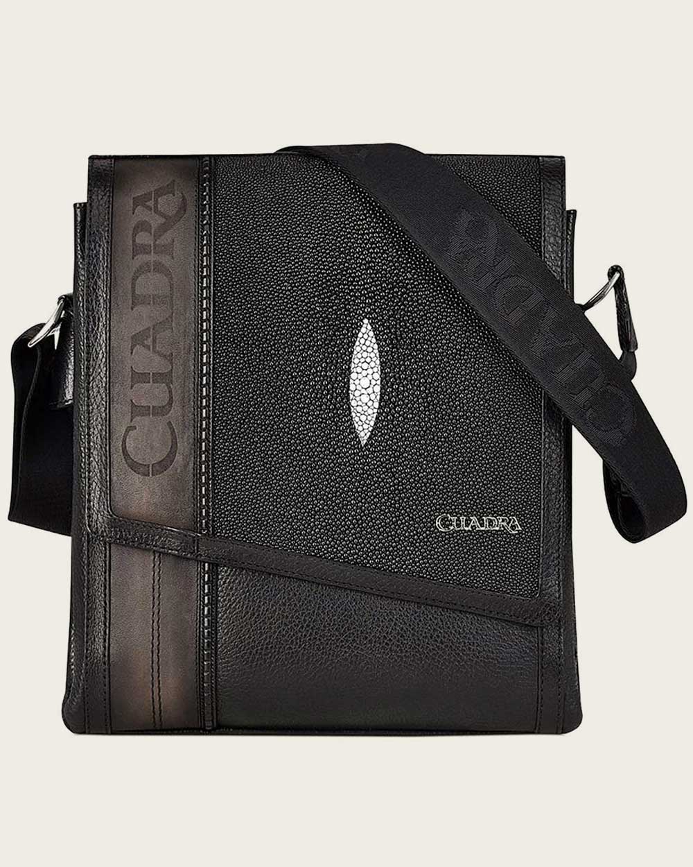 Cuadra Black Stingray Shoulder Bag BOC03MA