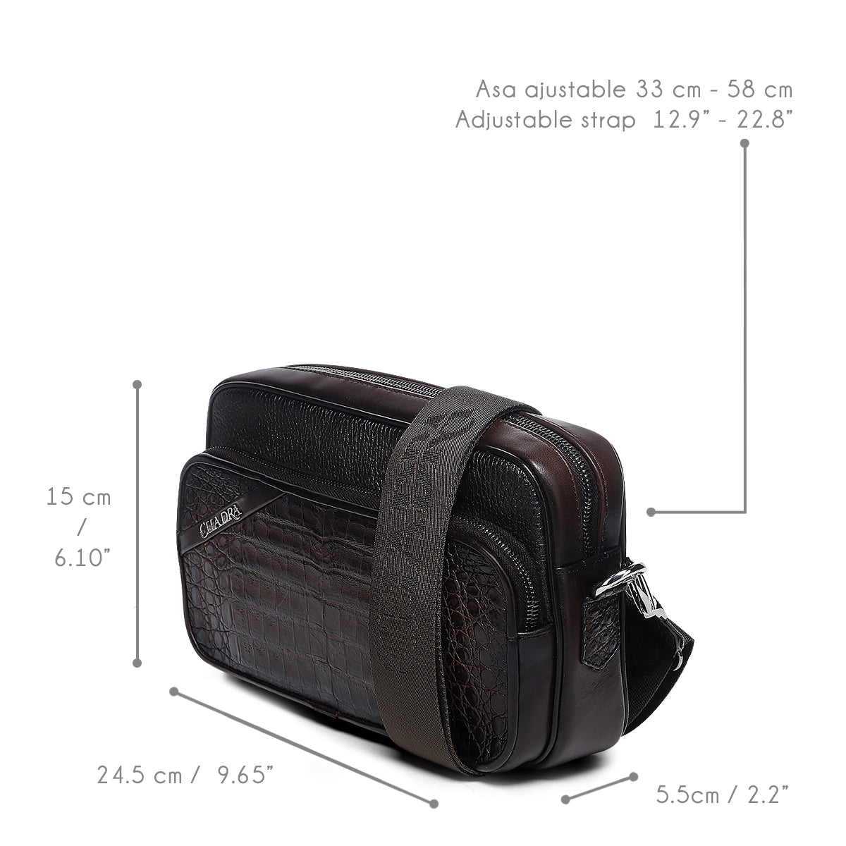 Cuadra Caiman Zipper Bag DU755 - Chocolate