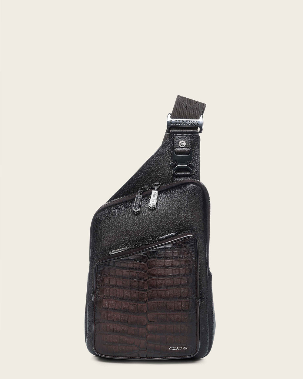 Cuadra Caiman Zipper Messenger Bag DU760 - Chocolate