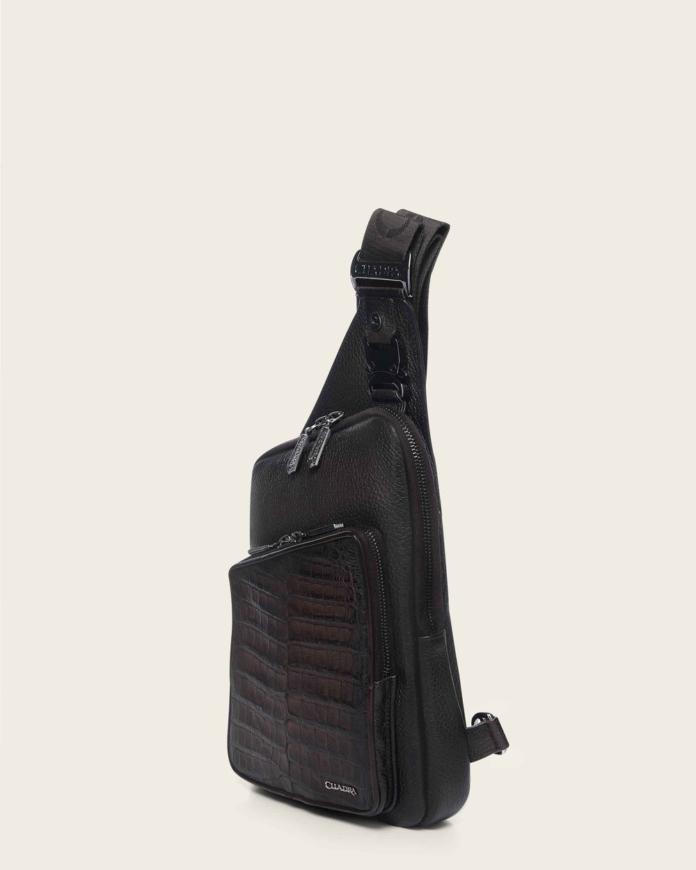Cuadra Caiman Zipper Messenger Bag DU760 - Chocolate
