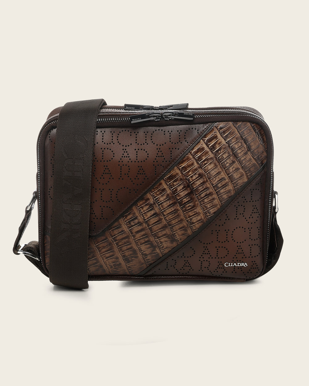 Cuadra Messenger Bag in Genuine Fuscus and Bovine Leather DU809 - Brown