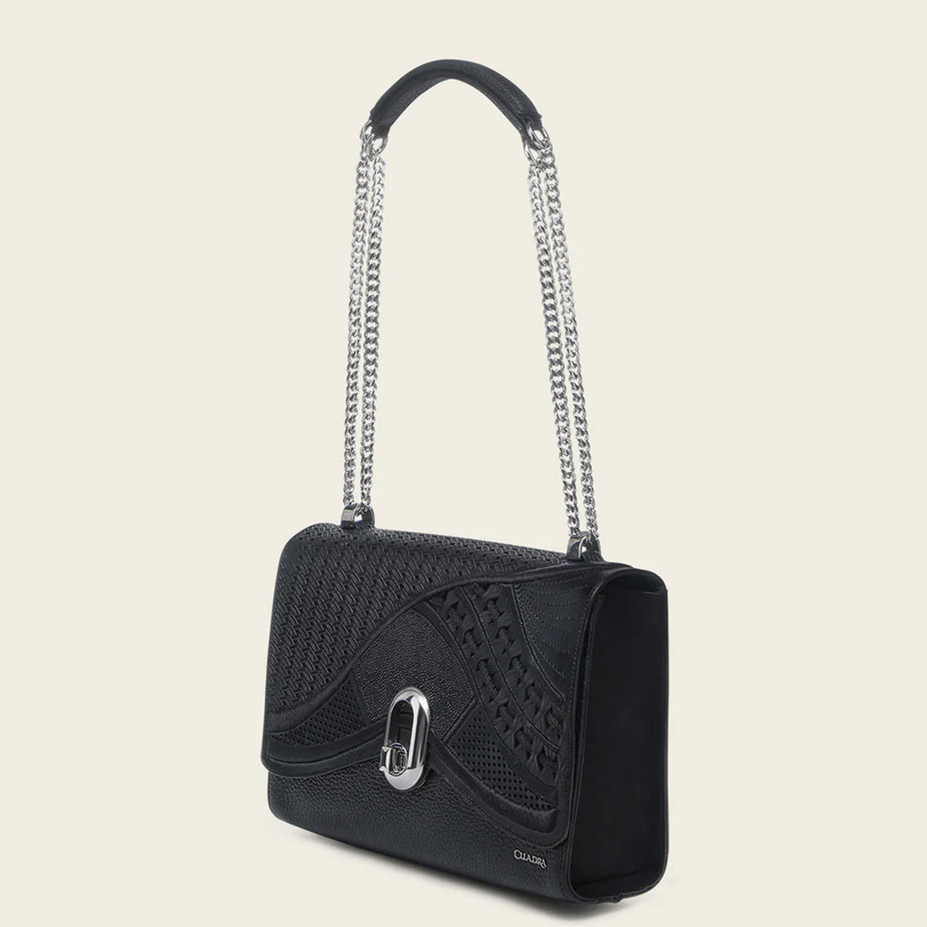 Cuadra Women's Black Stingray Embroidery Handbag DU688