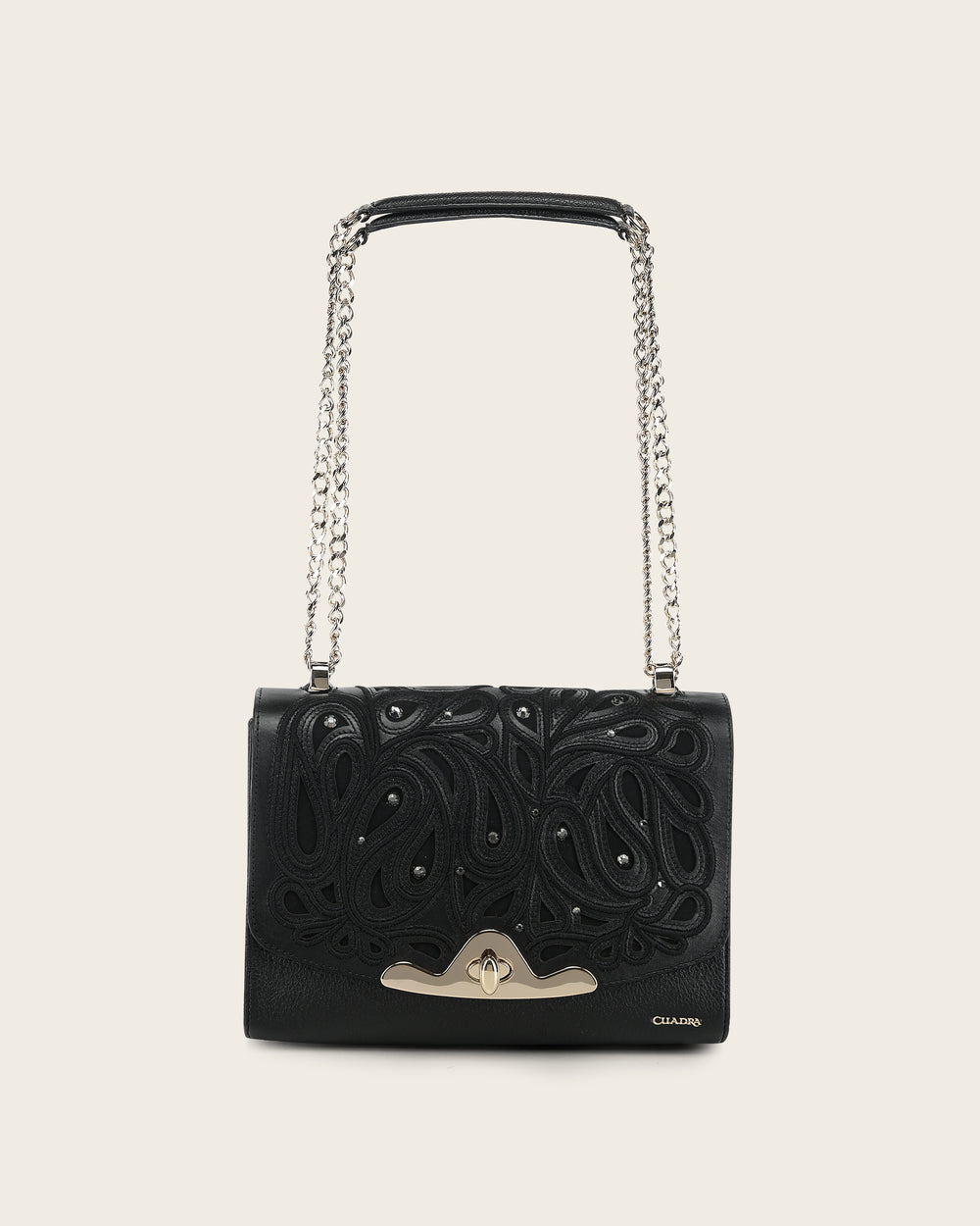 Cuadra Women's Black Cowhide Laser Bag DU822