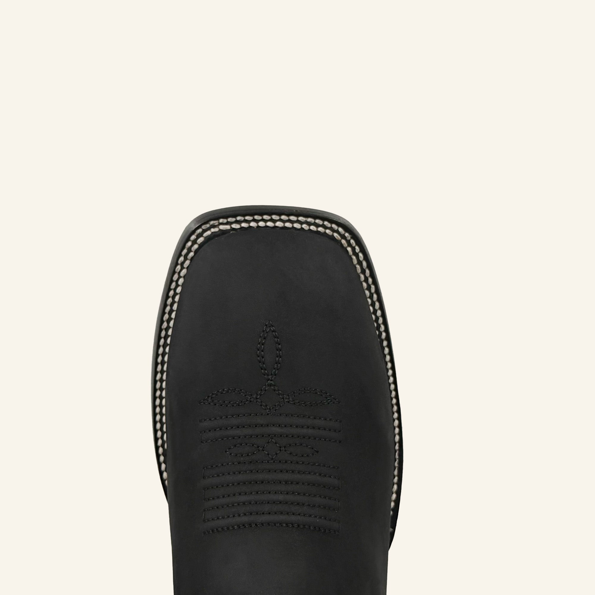 Rock'em Men's Bradley Nobuck Black Square Toe Cowboy Boot MR06