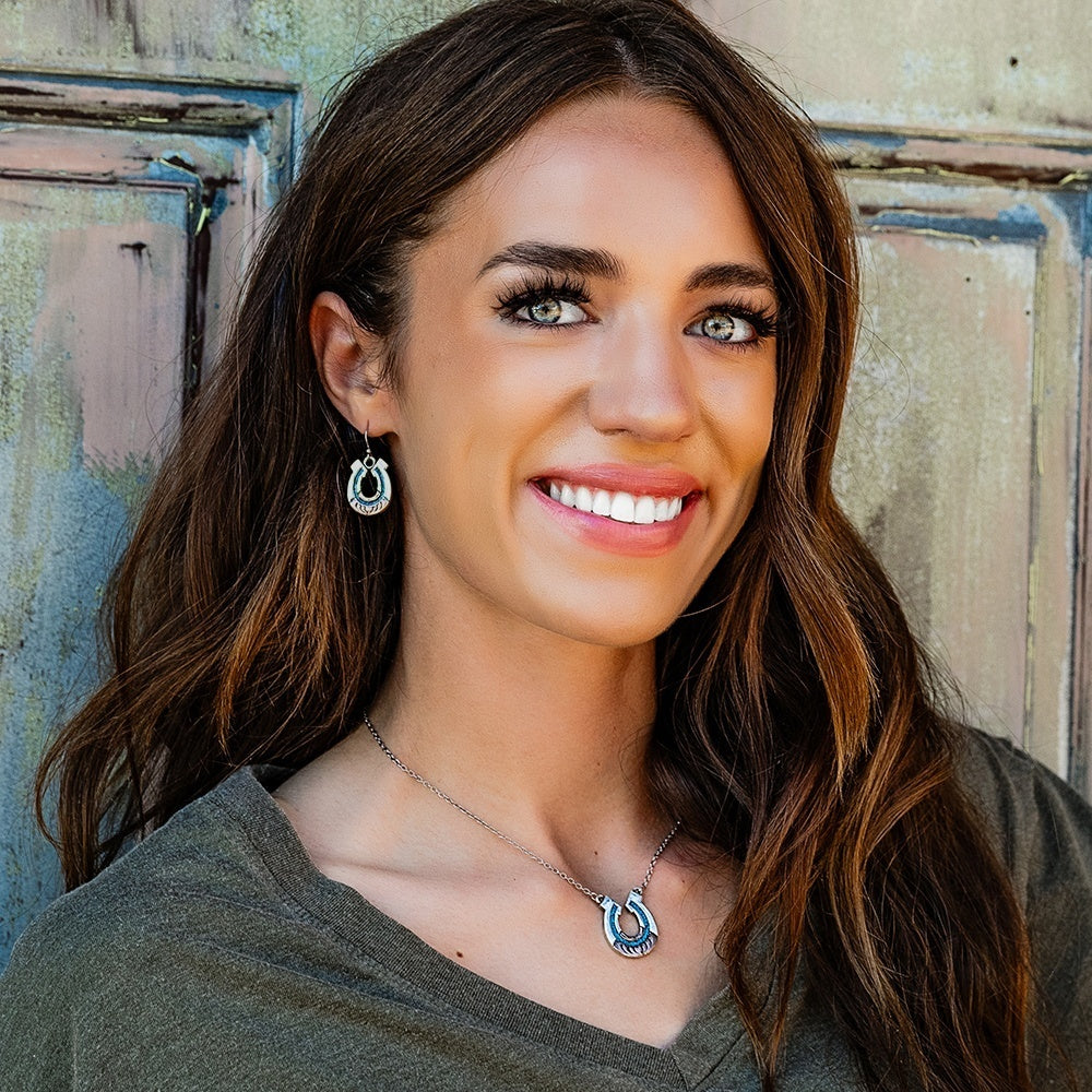 Montana Inner Light Turquoise Horseshoe Necklace NC5852