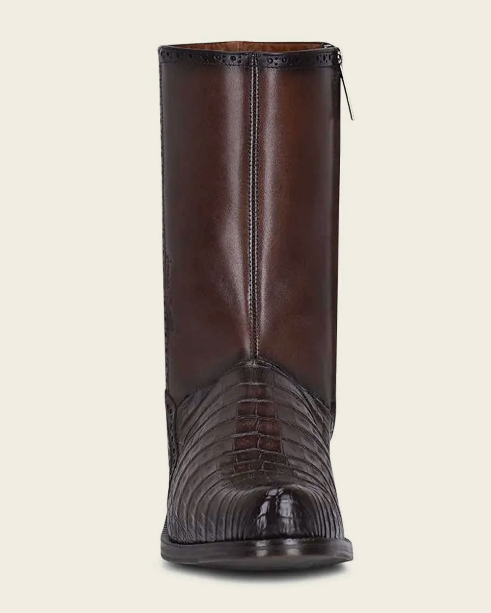 Franco Cuadra Men's Ternera Inca Caiman Short Boot with Zipper FC657 - Dark Brown