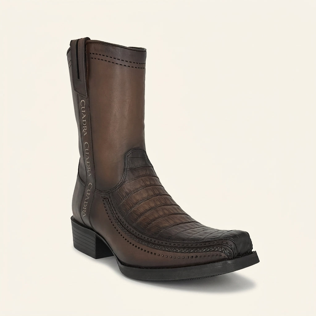 Cuadra Men's Caiman Embroidery & Laser Square Toe CC349 - Honey
