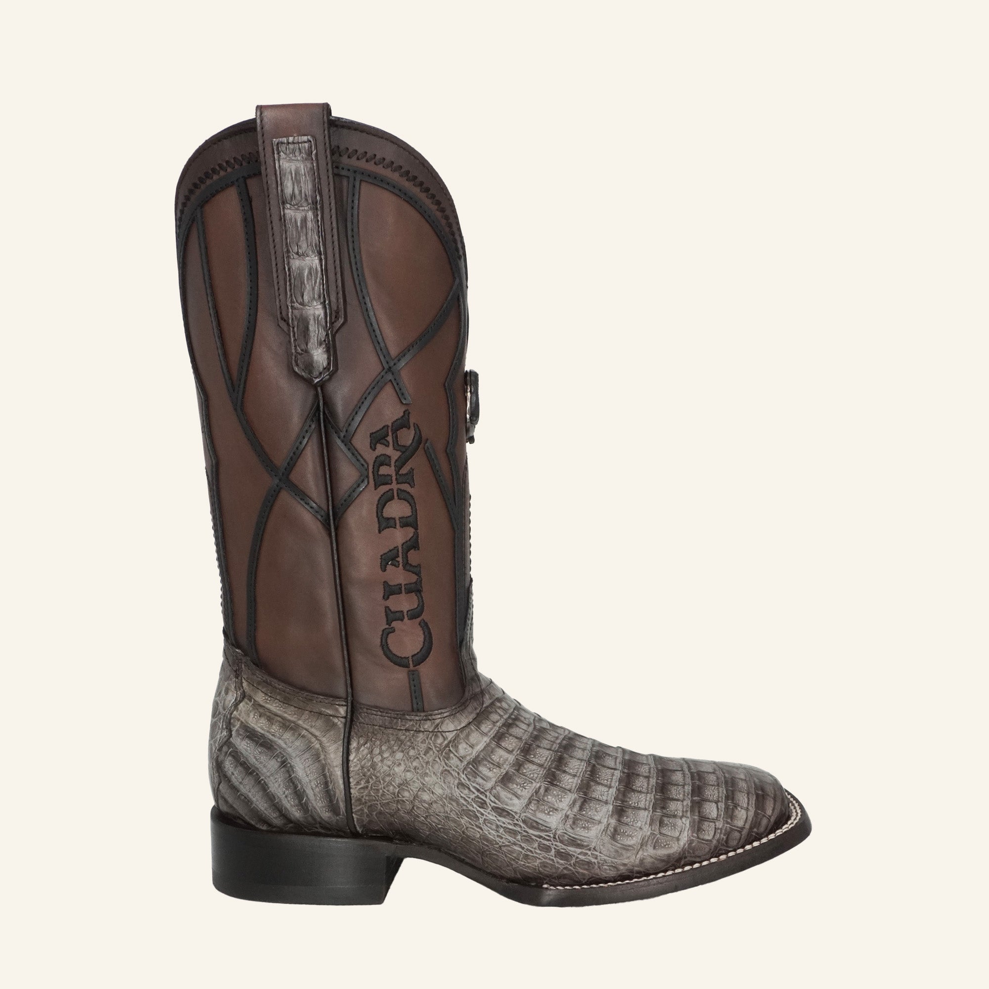 Cuadra Men's Caiman Embroidery & Laser Square Toe CC353 - Grey