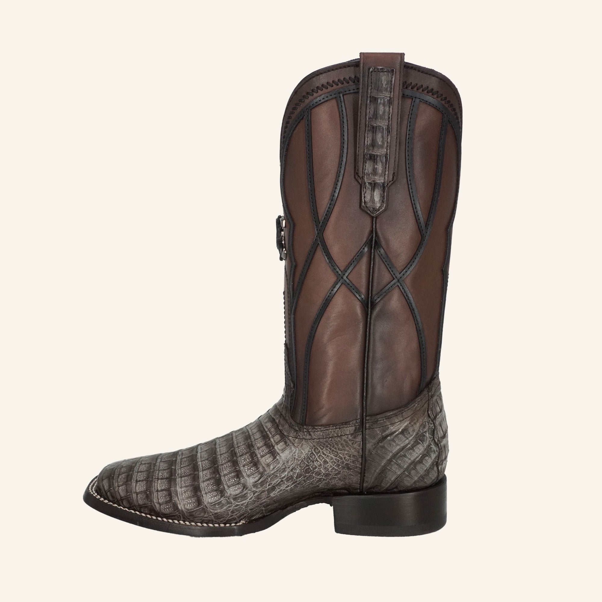 Cuadra Men's Caiman Embroidery & Laser Square Toe CC353 - Grey