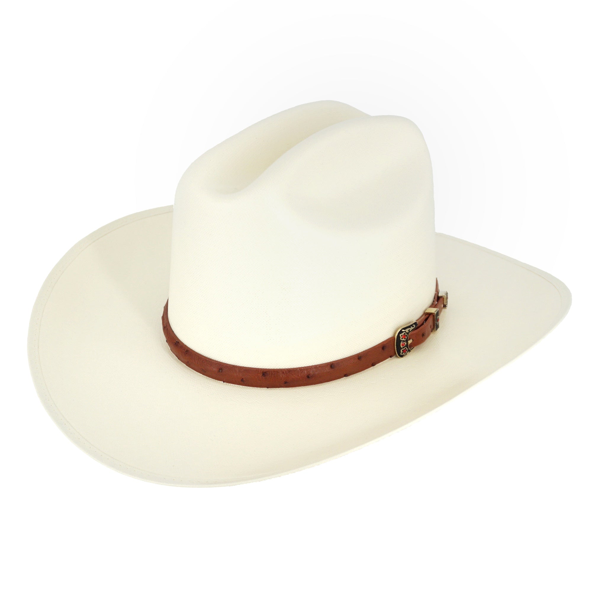 Sombrero Cuernos Chuecos 500x Johnson Toquilla Avestruz Cognac