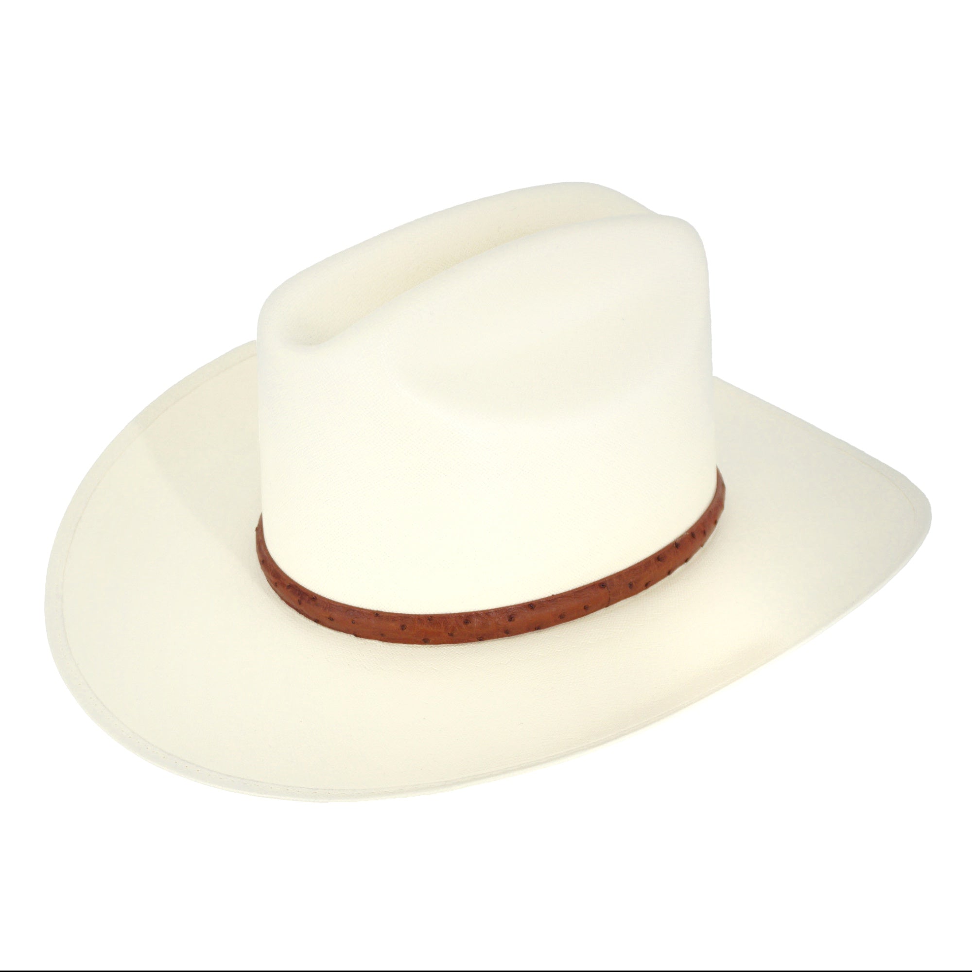 Sombrero Cuernos Chuecos 500x Johnson Toquilla Avestruz Cognac
