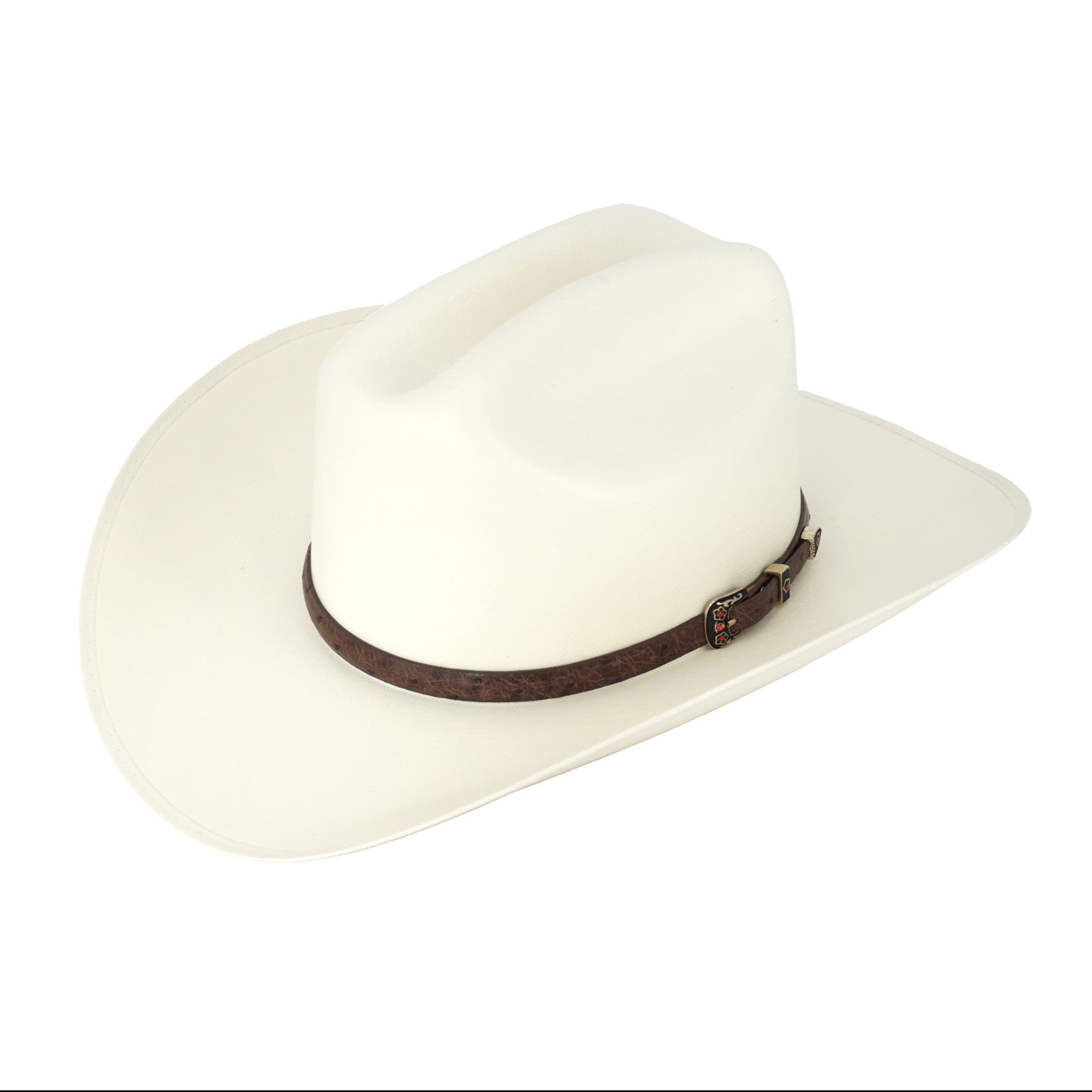 Sombrero Cuernos Chuecos 500x Ranch Toquilla Avestruz Tabaco