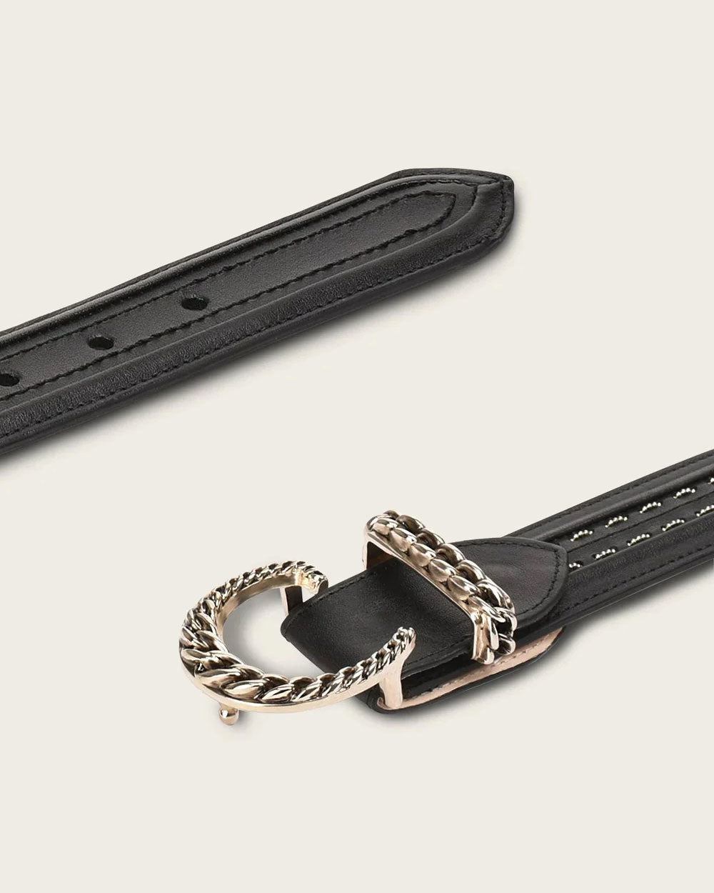 Cuadra Handwoven Bovine Belt BC295 - Black