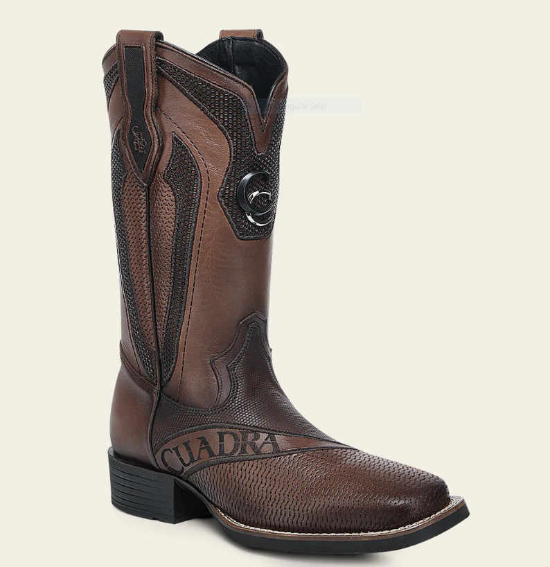Cuadra Men's Embroidery & Laser Square Toe CU986 - Crust Miel