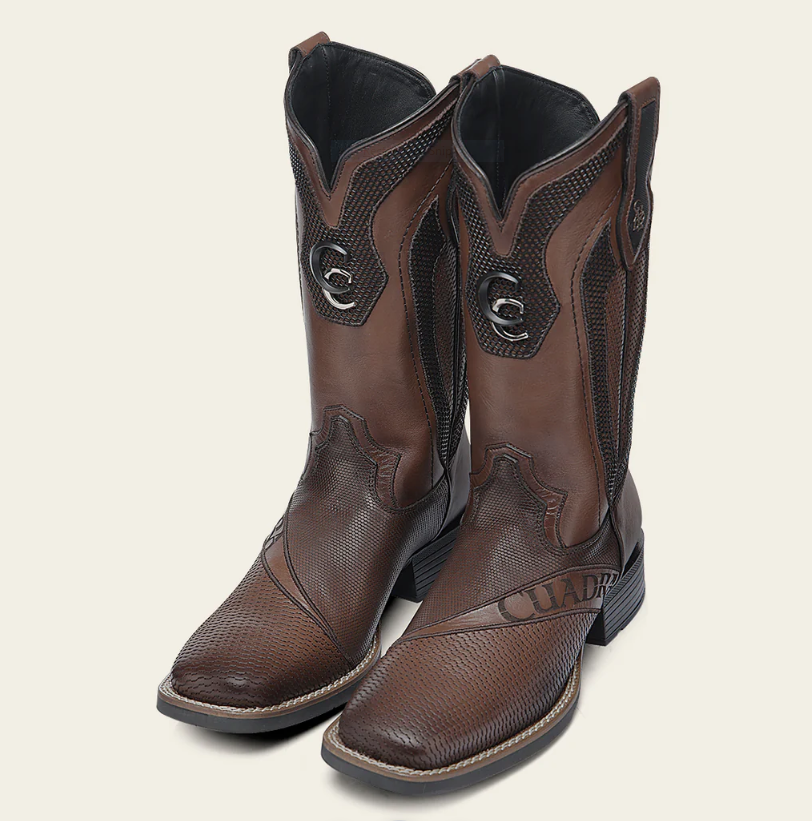 Cuadra Men's Embroidery & Laser Square Toe CU986 - Crust Miel