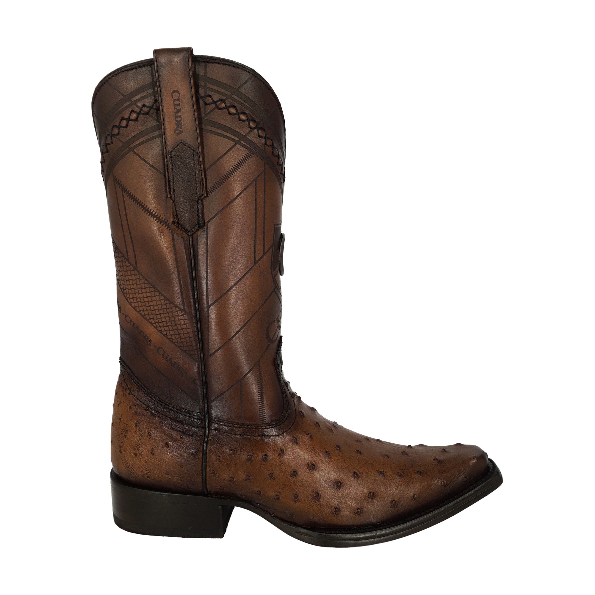 Cuadra Men's Ostrich Narrow Square Toe CU597 - Choco
