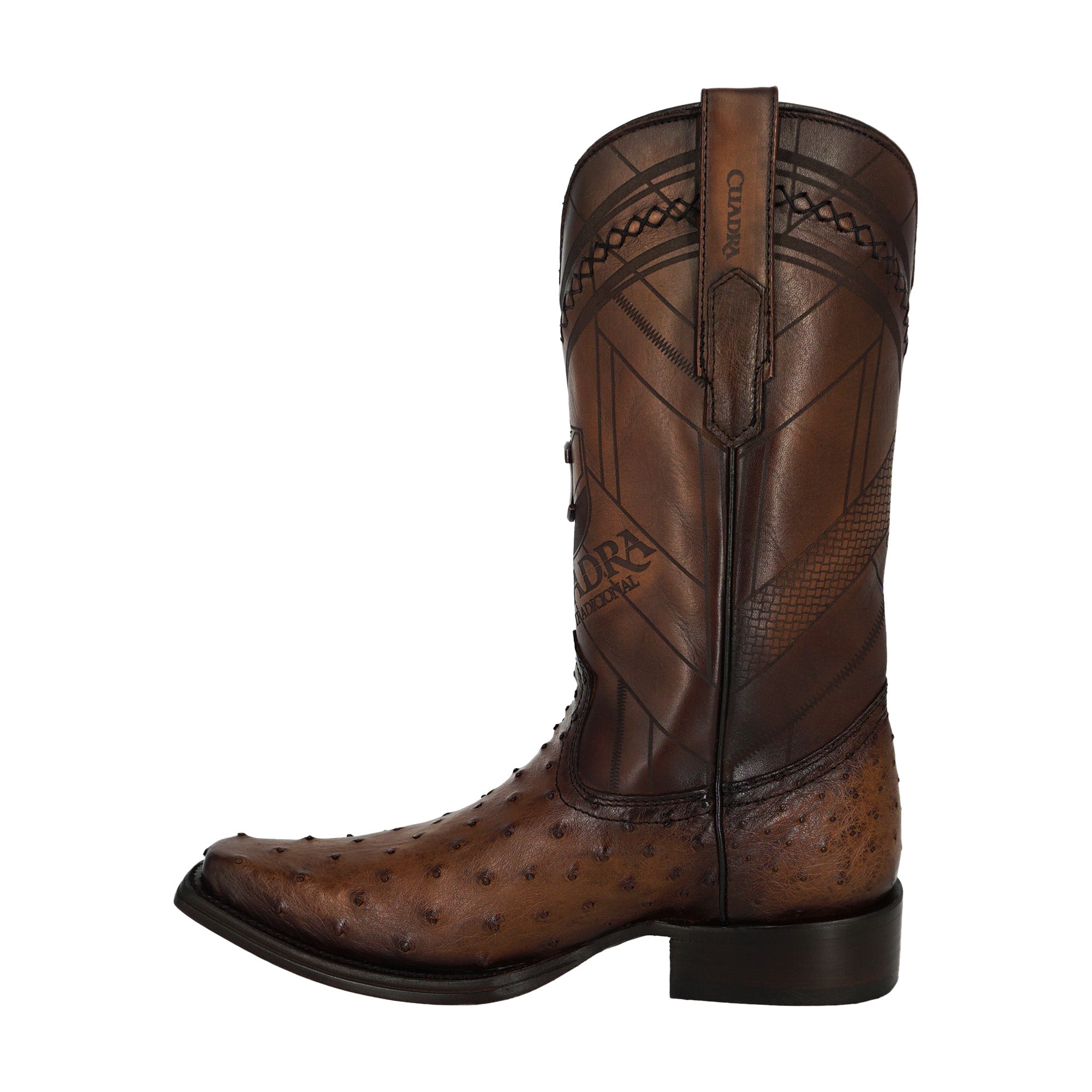 Cuadra Men's Ostrich Narrow Square Toe CU597 - Choco