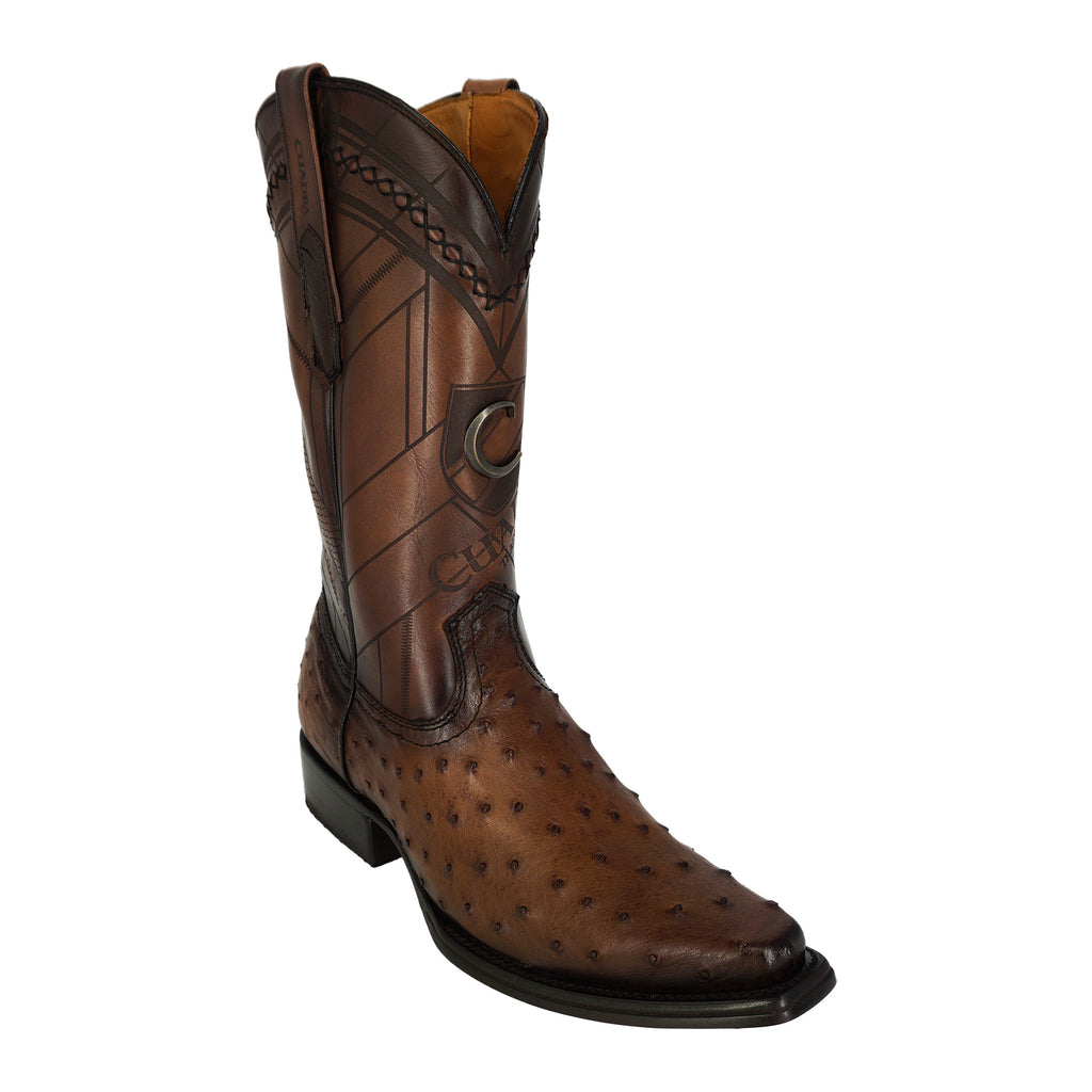 Cuadra Men's Ostrich Narrow Square Toe CU597 - Choco