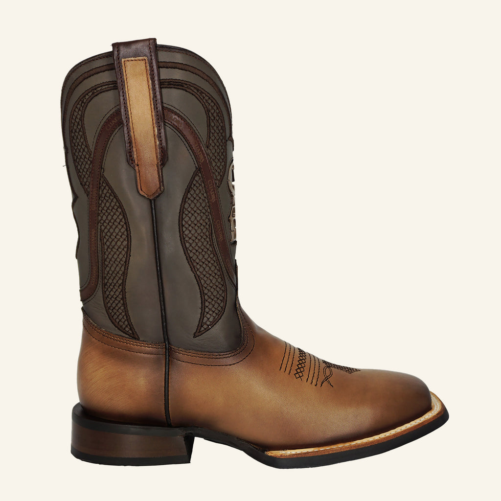 Cuadra Men's Embroidery & Laser Square Toe CU656 - Satro Sand