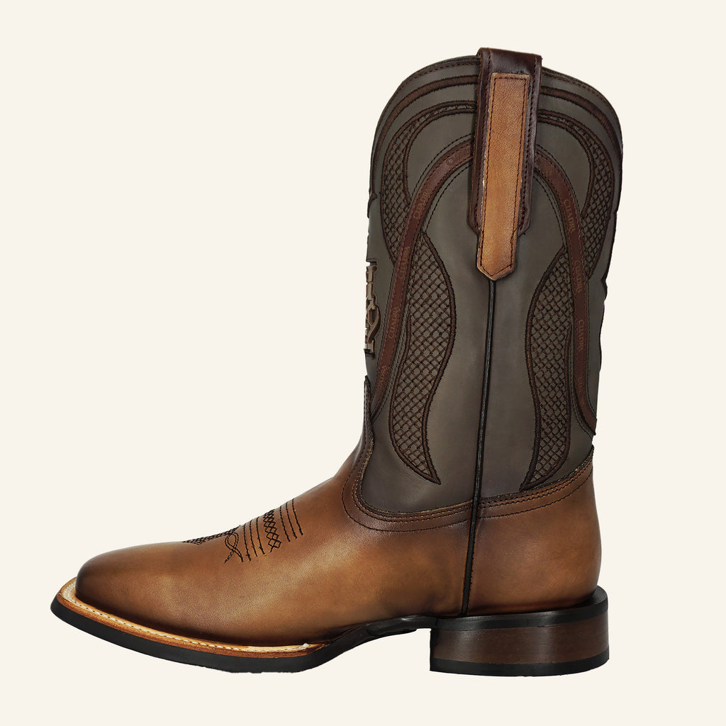 Cuadra Men's Embroidery & Laser Square Toe CU656 - Satro Sand