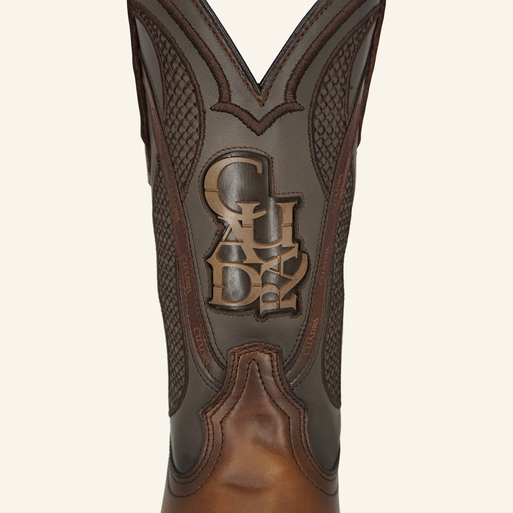 Cuadra Men's Embroidery & Laser Square Toe CU656 - Satro Sand