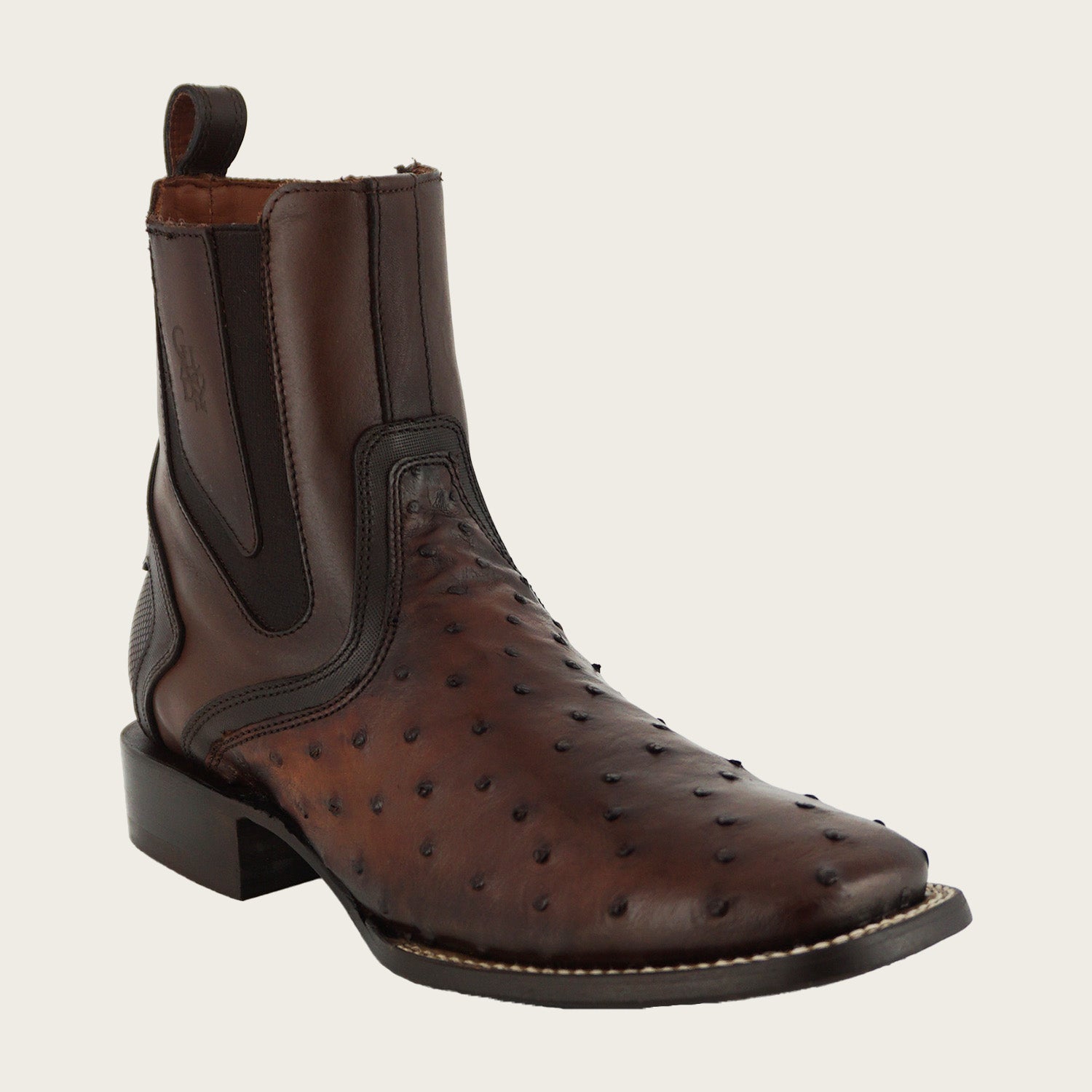 Cuadra Men's Ostrich Zipper & Elastic Square Toe CU888 - Moroni Castano