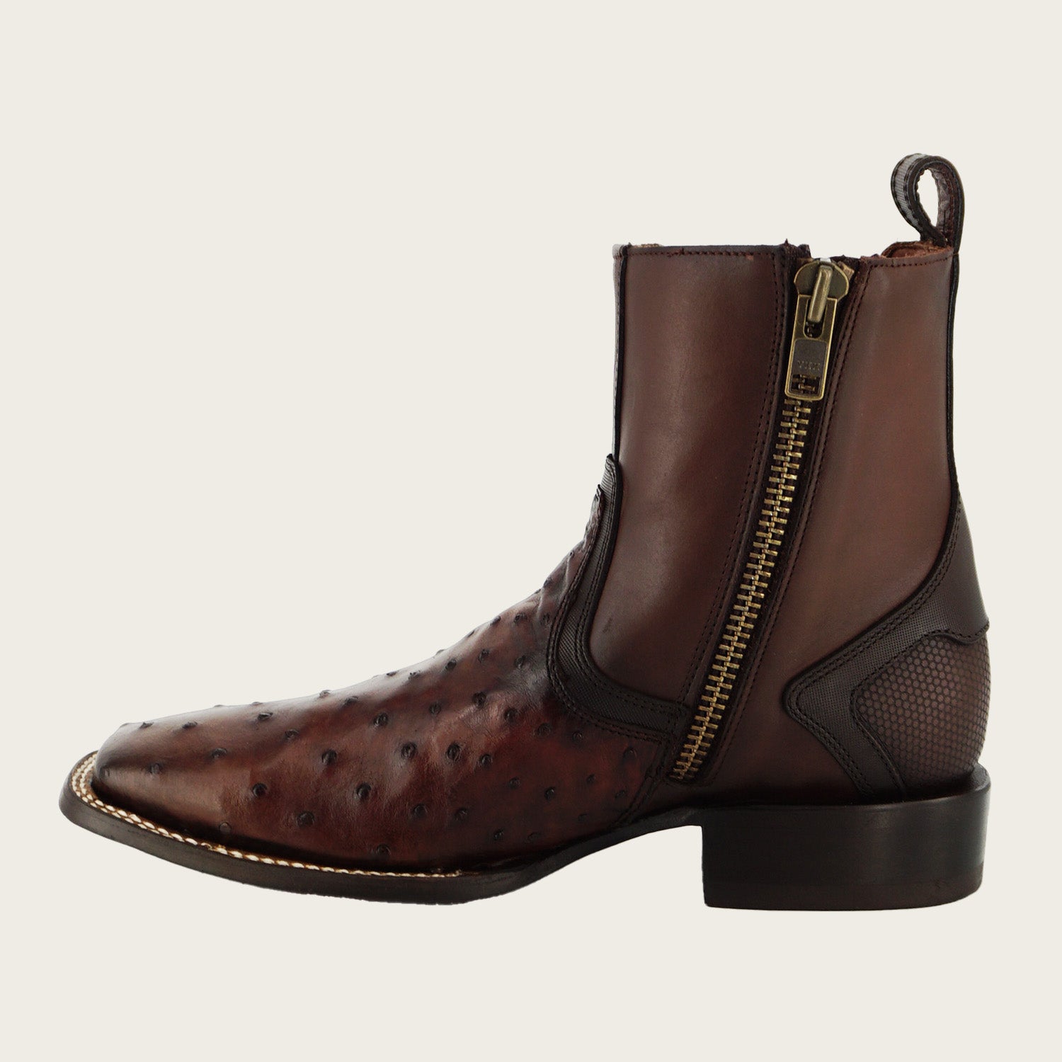 Cuadra Men's Ostrich Zipper & Elastic Square Toe CU888 - Moroni Castano
