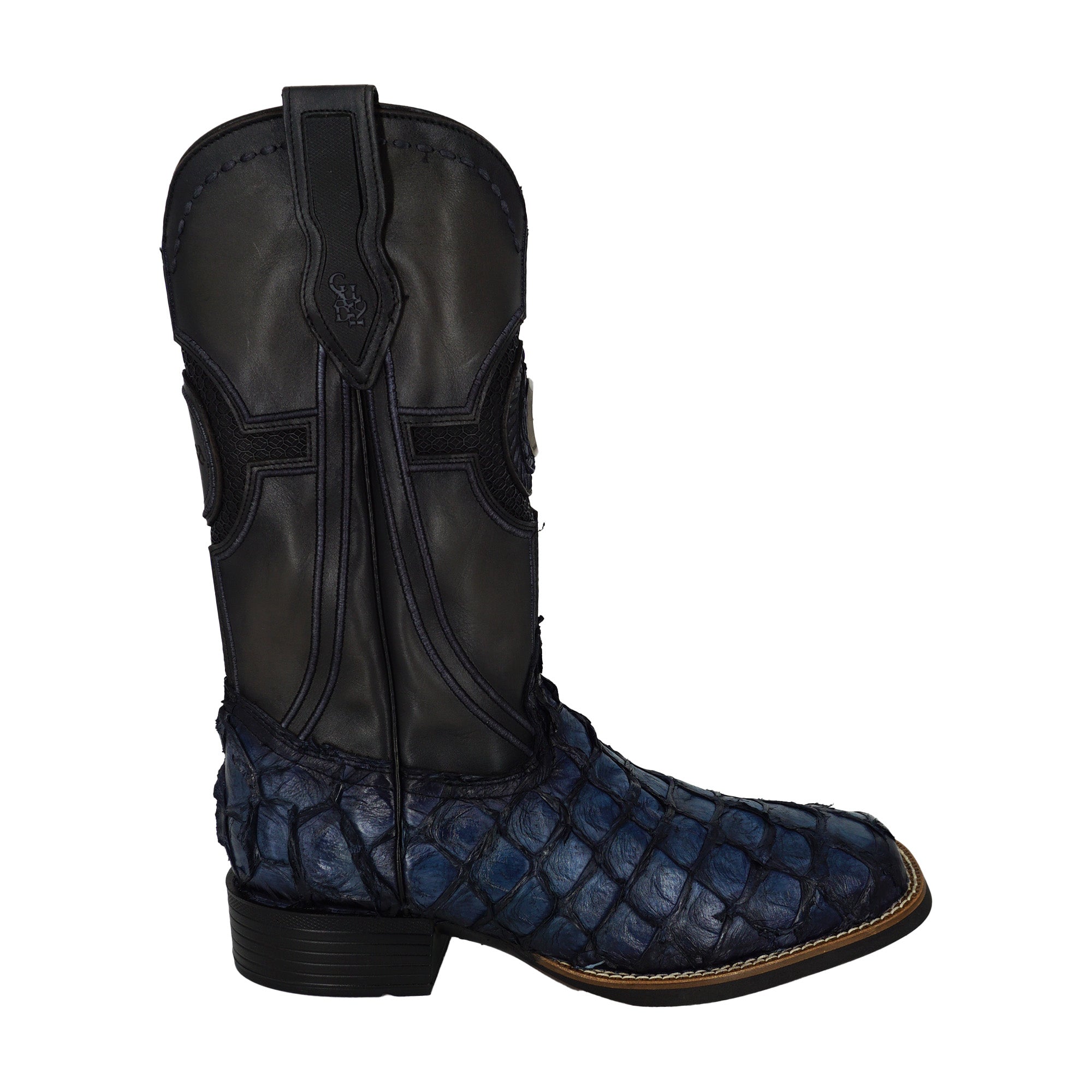 Men's Cuadra Pirarucu Fish Embroidery Boot CU981 - Navy