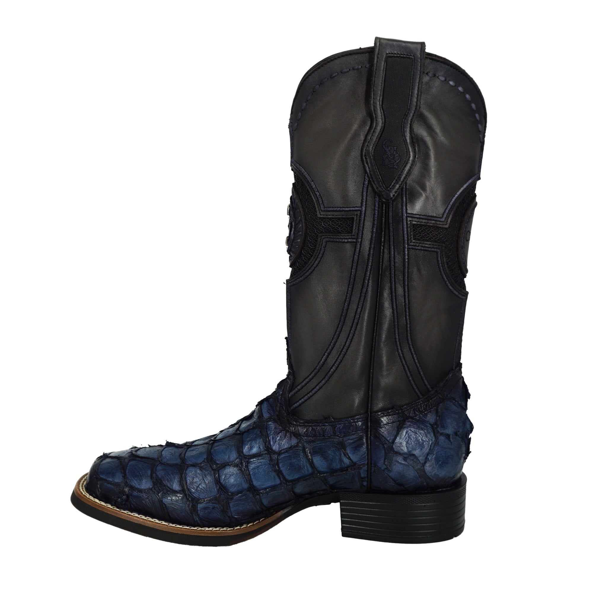 Men's Cuadra Pirarucu Fish Embroidery Boot CU981 - Navy