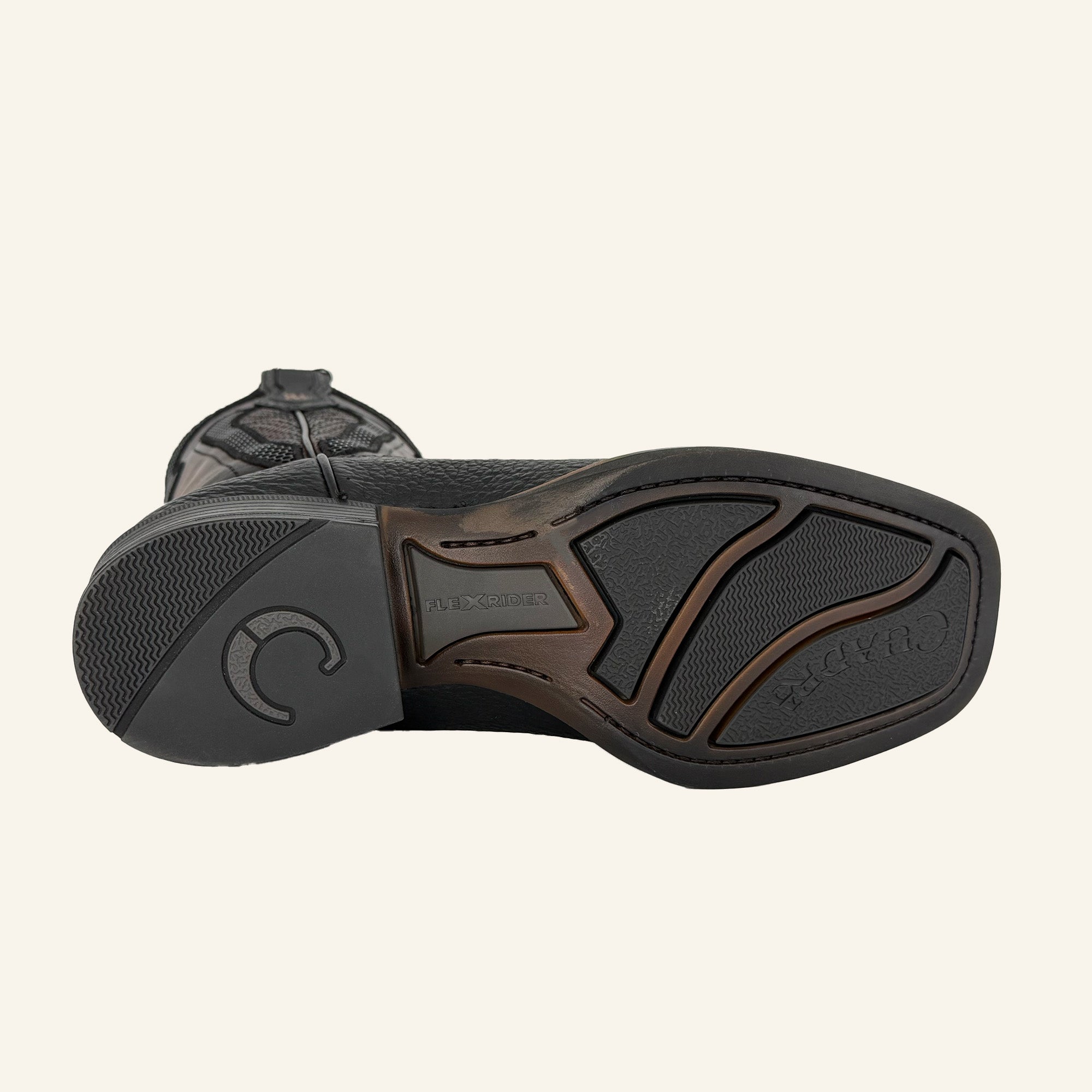 Cuadra Men's American Bison Embroidery Square Toe CU982 - Black & Honey