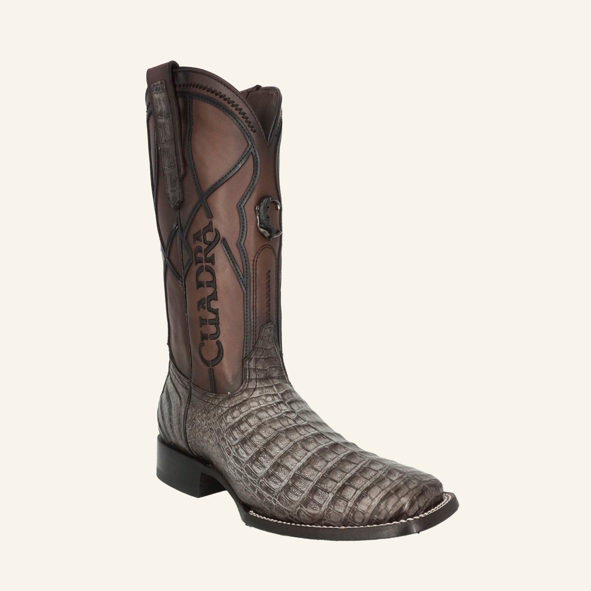 Cuadra Men's Caiman Embroidery & Laser Square Toe CC353 - Grey