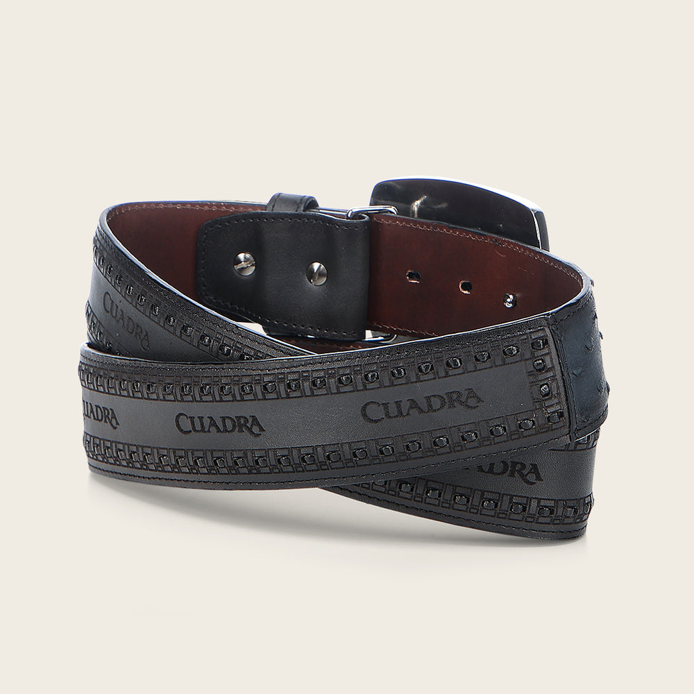 Cuadra Men's Blue Ostrich Belt BC421