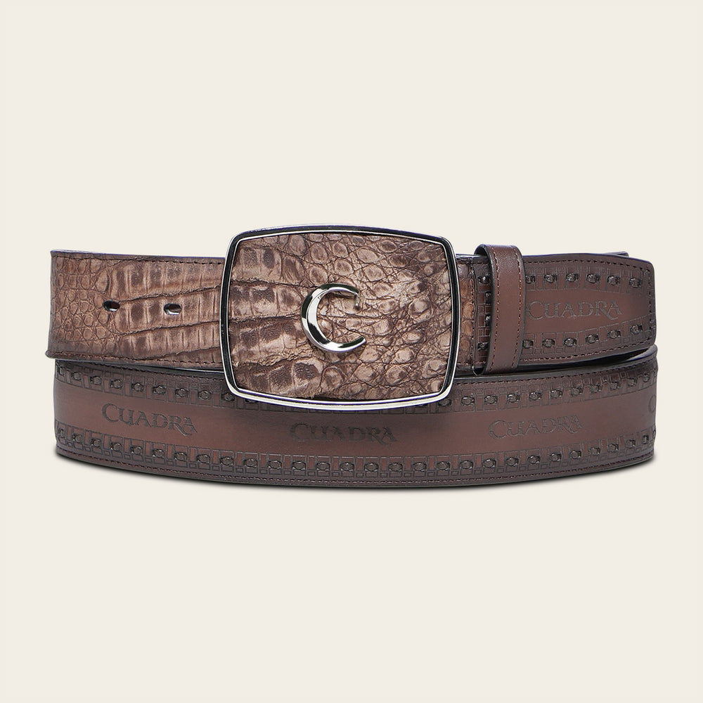 Cuadra Men's Brown Caiman Western Belt BC422