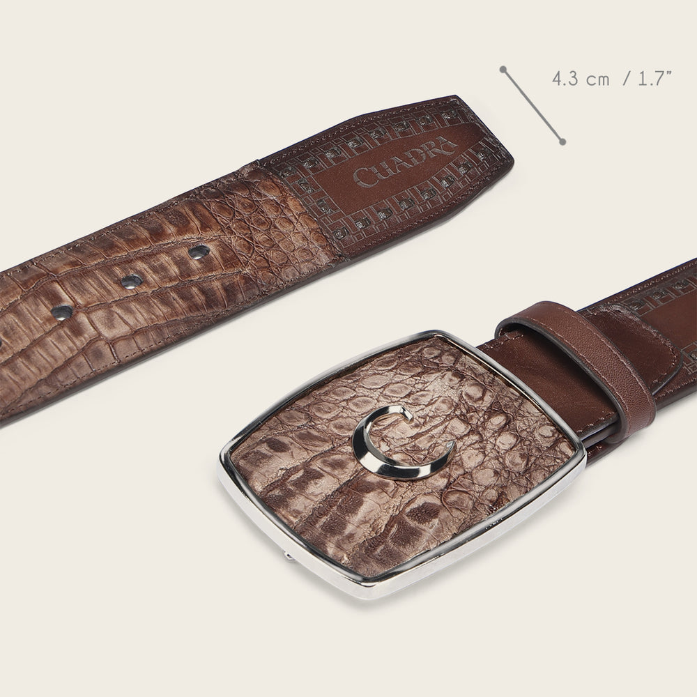 Cuadra Men's Brown Caiman Western Belt BC422