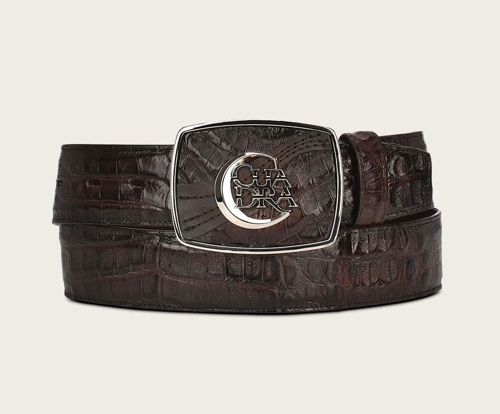 Cuadra Men's Caiman Chocolate Exotic Belt BC308