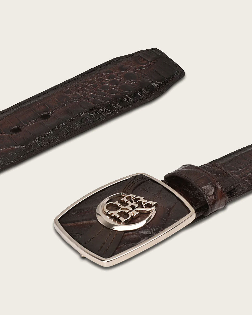 Cuadra Men's Caiman Chocolate Exotic Belt BC308