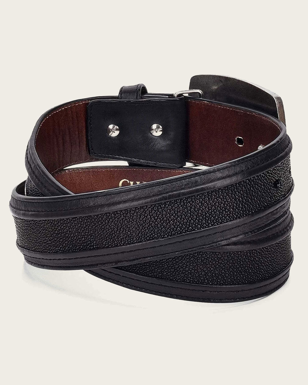 Cuadra Men's Western Stingray Belt BC170 - Black