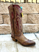 Load image into Gallery viewer, Corral Women&#39;s Snip Toe Boots C3924 Orix Inlay &amp; Embroidery Wing Tip
