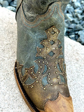 Cargar imagen en el visor de la galería, Corral Women&#39;s Ankle Boot Z5149 - Black Bronze Overlay, Embroidery, Studs &amp; Fringes
