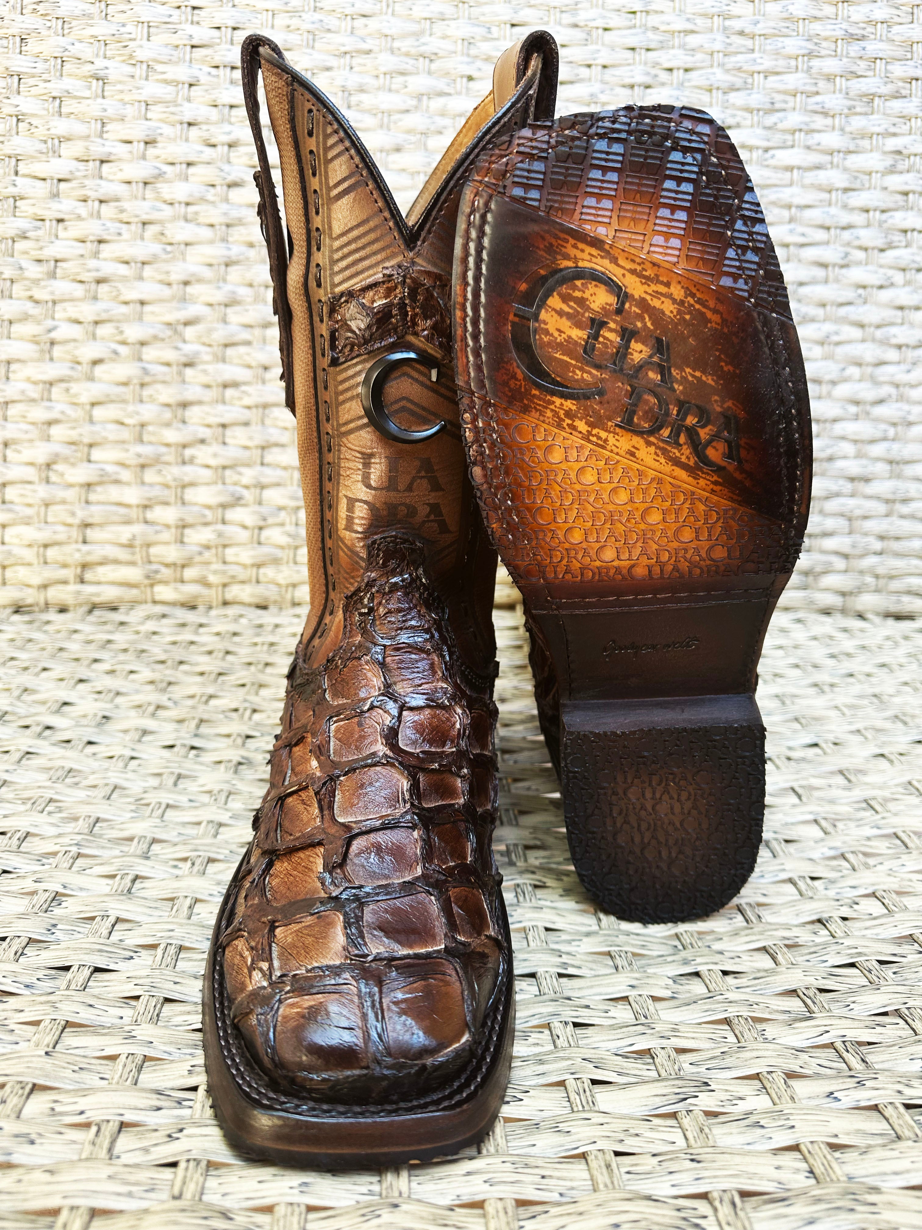 Cuadra Men's Pirarucu Fish Square Toe CU658 - Asturias Miel