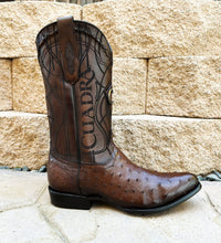 Load image into Gallery viewer, Cuadra Men’s Round Toe Boots (Semi Oval) Ostrich 2C1NA1 - Flame Cafe

