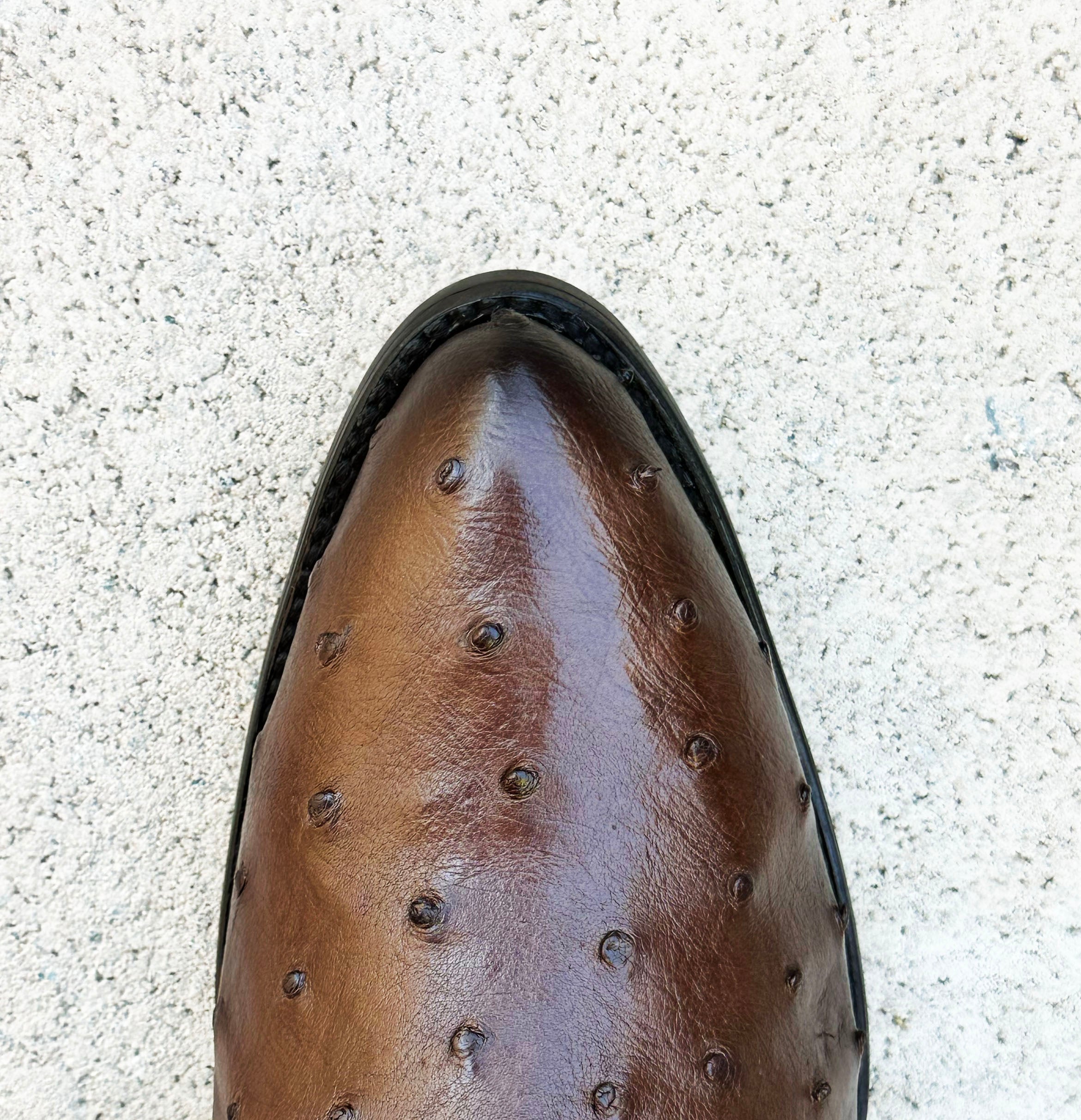 Cuadra Men’s Round Toe Boots (Semi Oval) Ostrich CU681 - Flame Cafe