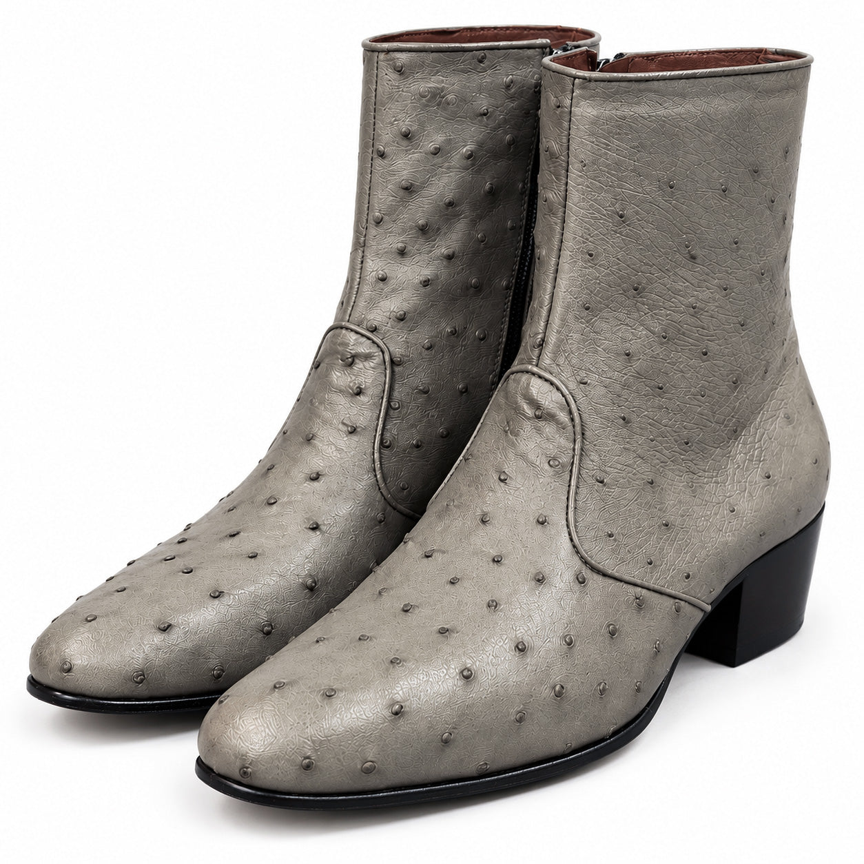 Marquez de Leon Botin Avestruz 2304O - Gris Oscuro