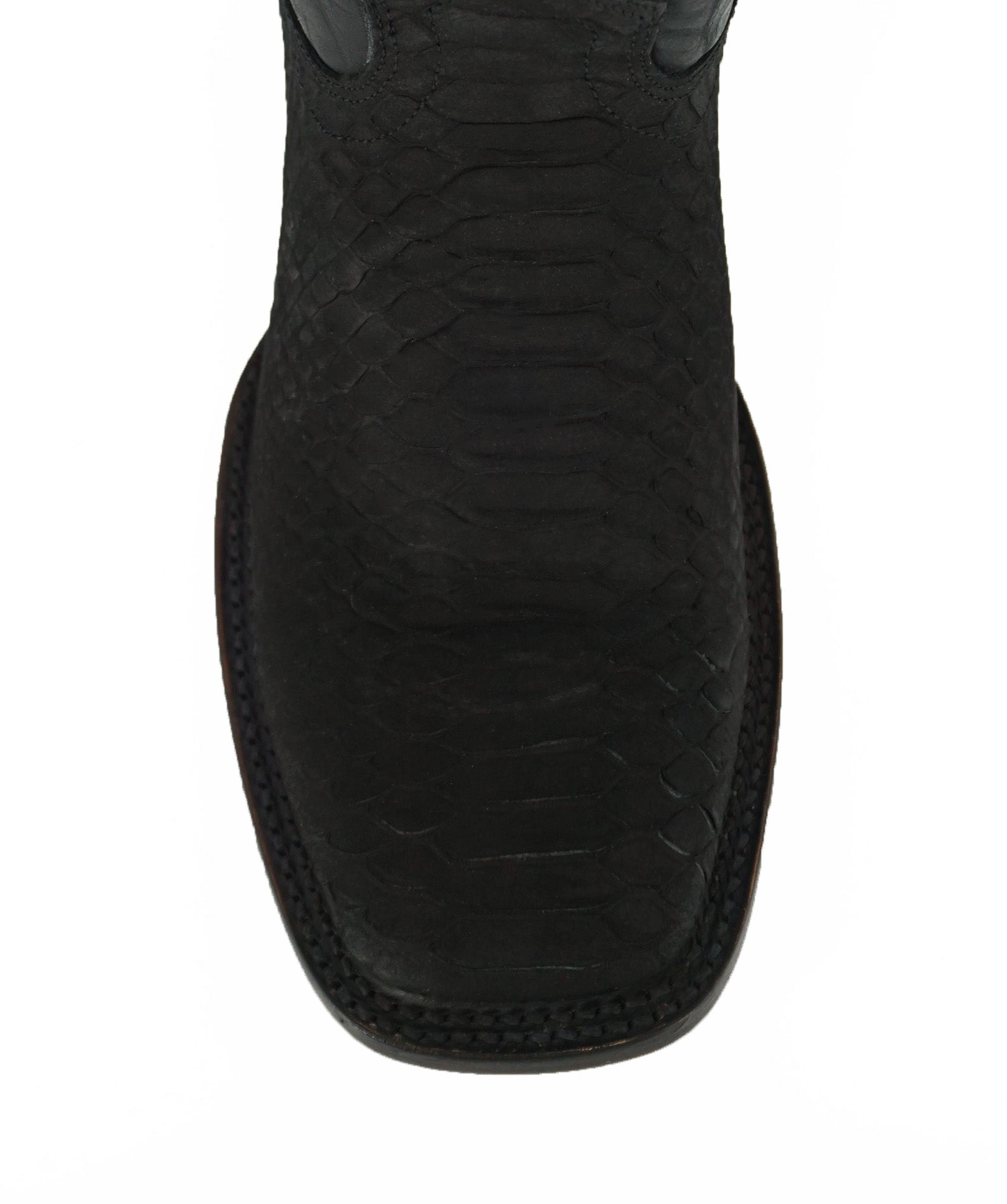 Hooch Men's Wide Square Toe Python Print H52R6305 - Nobuck Black