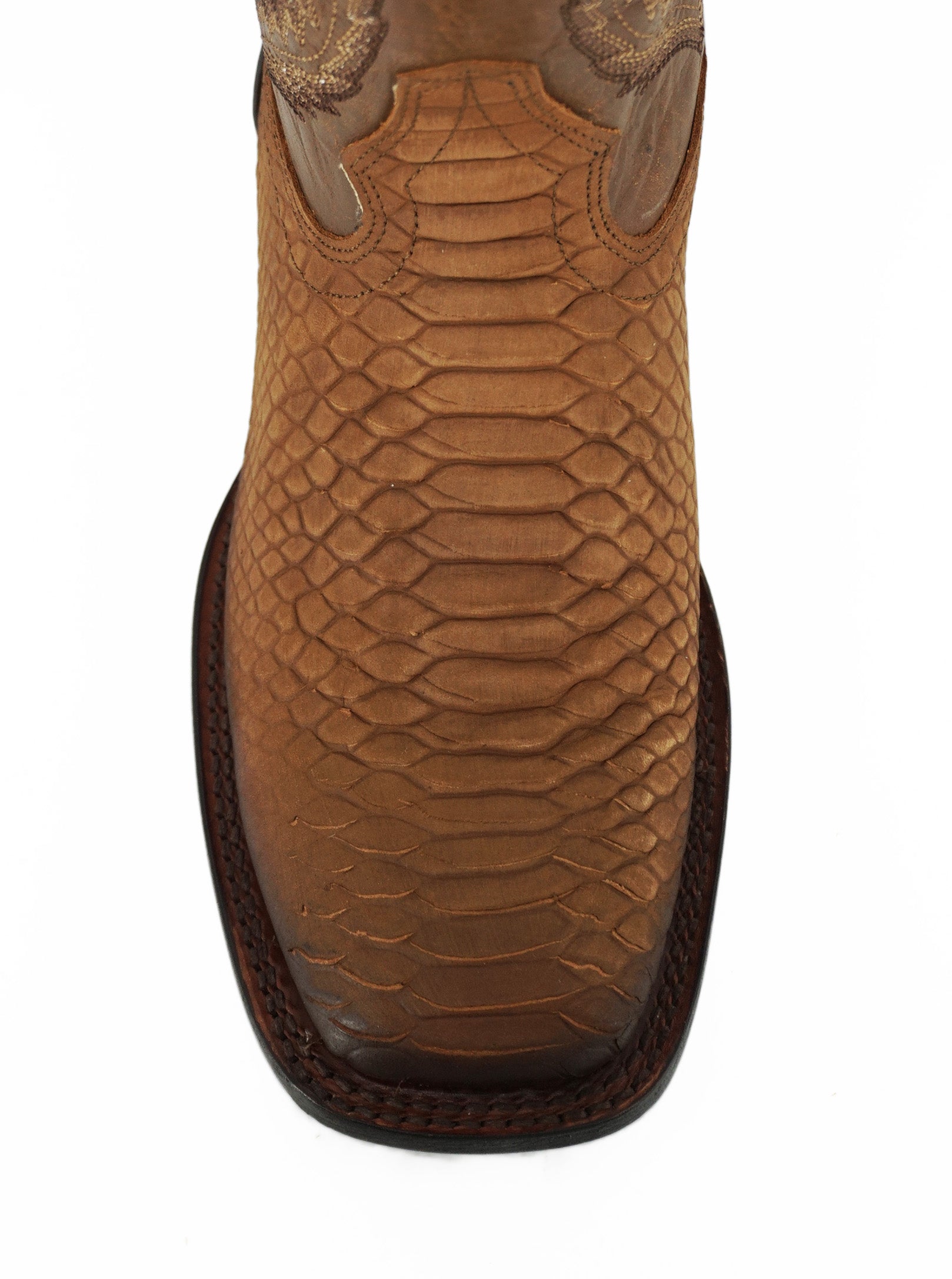 Hooch Men's Wide Square Toe Python Print H52R6351 - Nobuck Honey