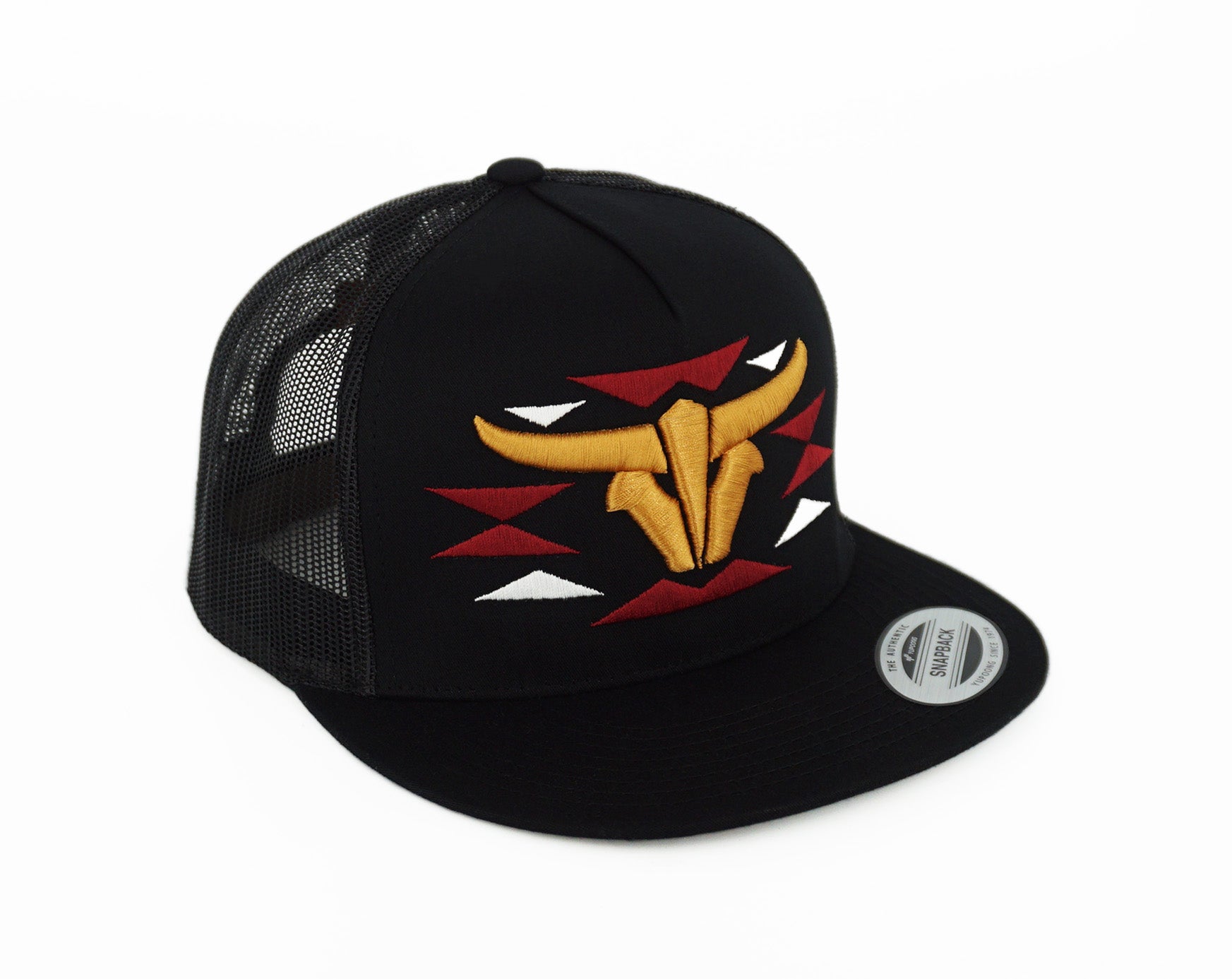 El Viejon Brand Cherokee Black Flat Visor Hat