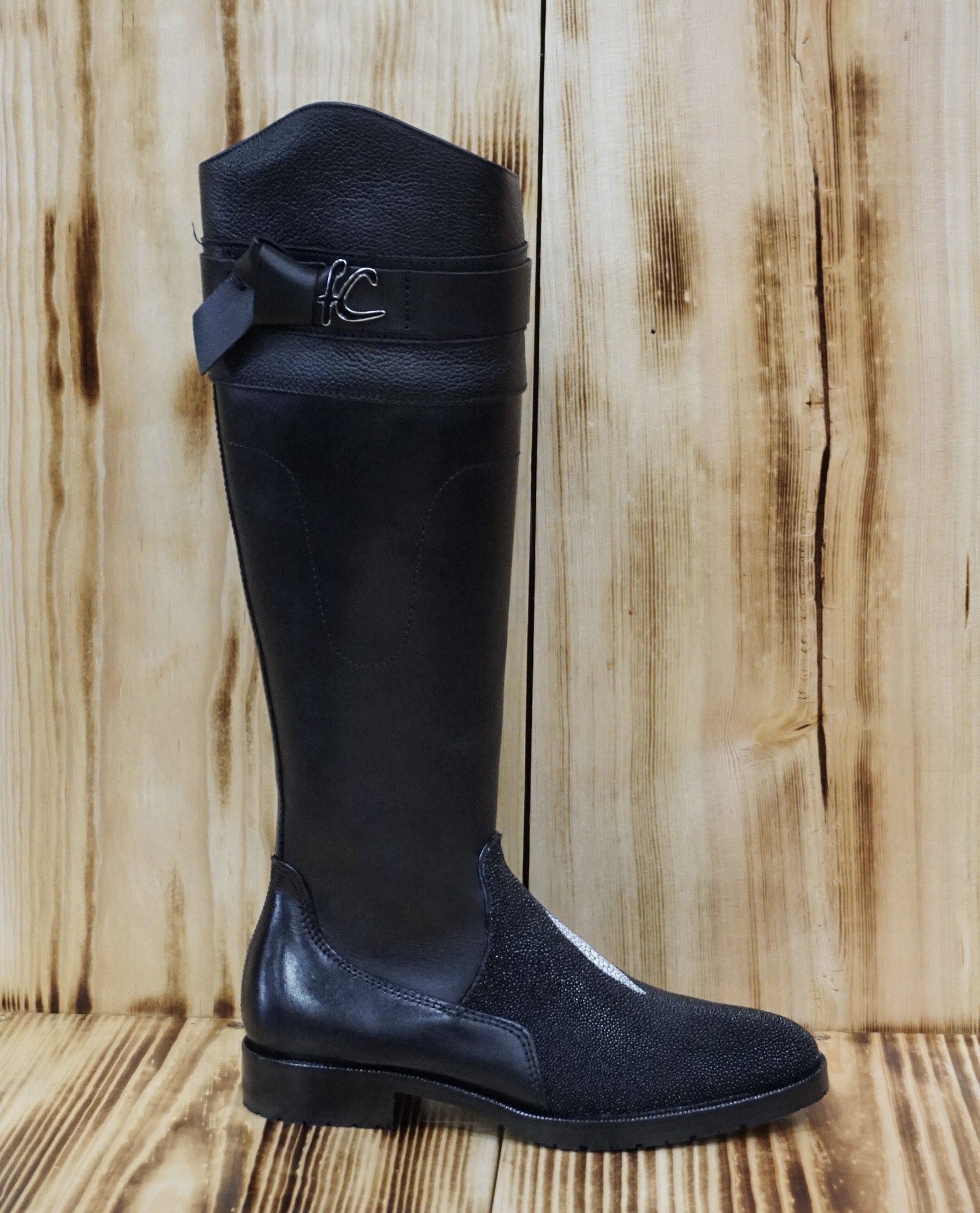 Cuadra Women's Stingray/Cowhide Boot FC637 - Black